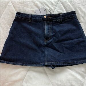 Showpo Navy Denim Mini Skort